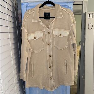 Bagatelle Cream Utility Jacket Lightweight Shirt-Style